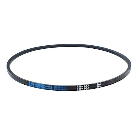 D&D B64/5L670 Classical V-Belt, 67 in Outside Length, 21/32 in Top Width, 1 Ribs B64/5L670